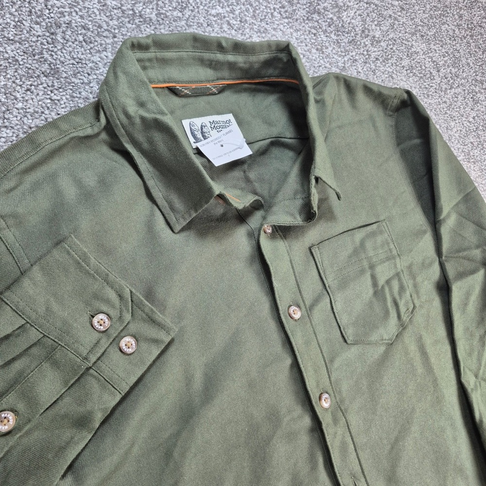 NWT Marmot Fairfax Midweight Flannel Shirt Mens Small Green Long Sleeve Hiking